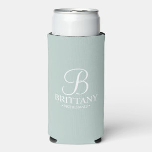 Personalisierte Bridesmaid Monogramm und Name Selters Dosenkühler