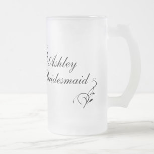 Personalisierte Bridesmaid-Tasse Mattglas Bierglas