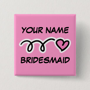 Personalisierte Bridesmaid-Tasten mit Niedlichem H Button