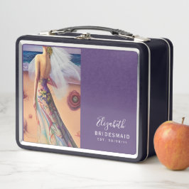 Personalisierte Bridesmaid-Vorschlag Box Beach Metall Brotdose