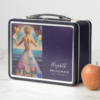 Personalisierte Bridesmaid-Vorschlag Box Beach Metall Brotdose