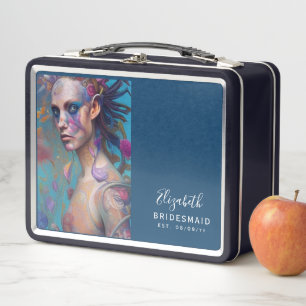 Personalisierte Bridesmaid Vorschlag Box Tattoo Go Metall Brotdose