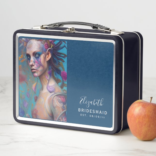 Personalisierte Bridesmaid Vorschlag Box Tattoo Go Metall Brotdose (Beispiel)