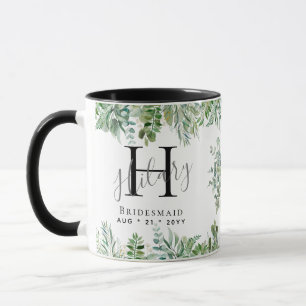 Personalisierte Bridesmaids Monogram Greenerity We Tasse