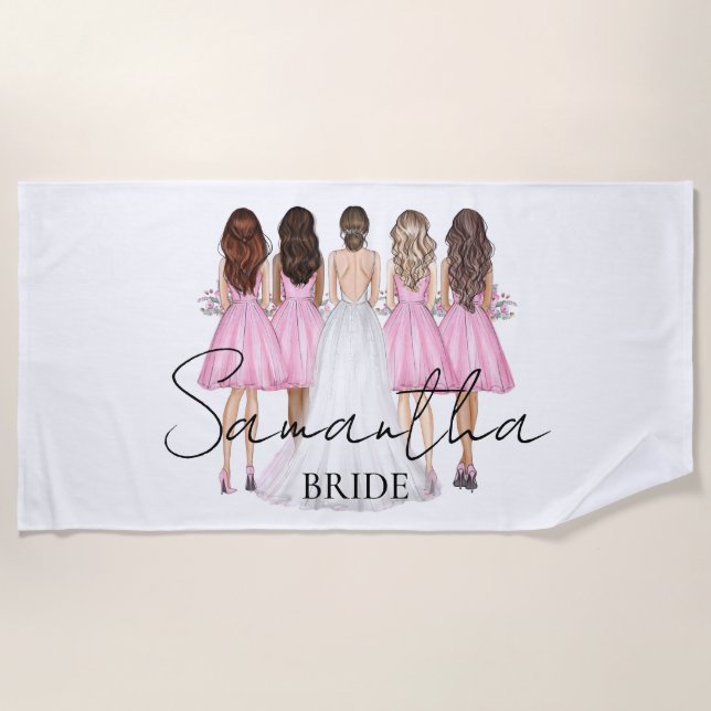 Personalisierte Bridge-Individuelle Name Strandtuch (Vorderseite)