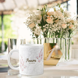 Personalisierte Bridge Tasse - Magnolia Blumenhoch