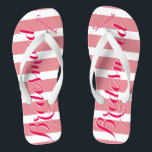 Personalisierte Bridmaid-Rosa oder Farbstreifen Flip Flops<br><div class="desc">Pink Streifen Muster - Ändern Sie die Farbe durch Klicken auf Anpassen. Und sagen Sie alles,  was Sie gewollt haben. Machen Sie diese eine Art Flip Flops,  die Ihre Nachricht auf ihnen haben. Sei das Gerede vom Strand!</div>