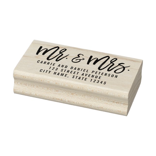 Personalisierte Briefmarke aus gebürstetem Holz Gummistempel (Stempel)