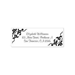Personalisierte Briefmarke mit Blumen und Blätter Permastempel