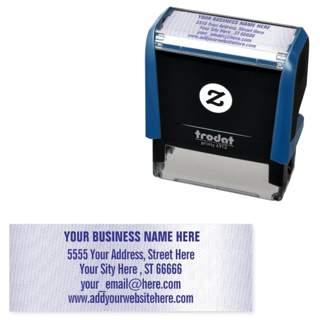 Personalisierte Briefmarke Name Adresse E-Mail-Web Permastempel (Beispiel)