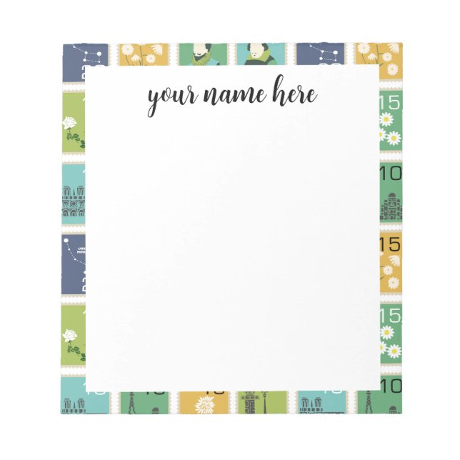 Personalisierte Briefmarke Notepad Notizblock (Vorderseite)