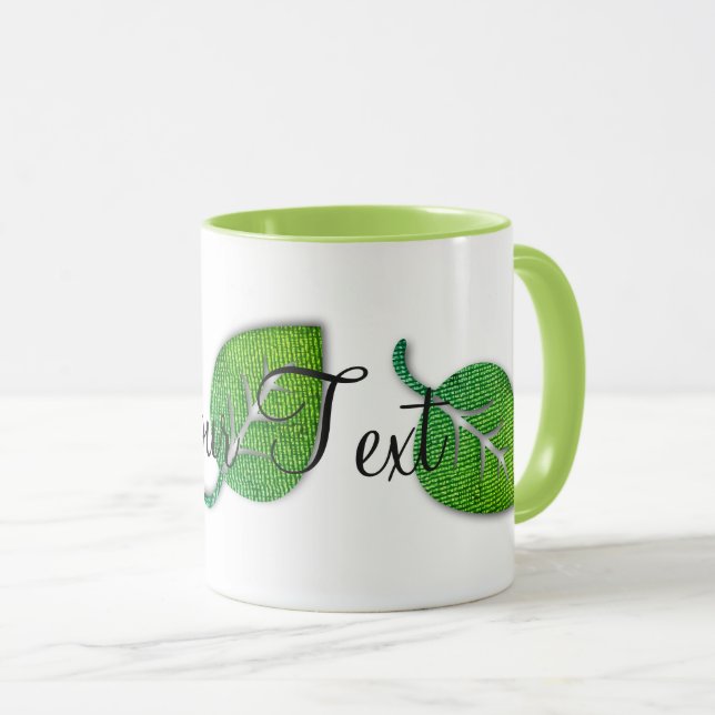 Personalisierte Bright-fröhliche Leaf-Tasse Tasse (VorderseiteRechts)