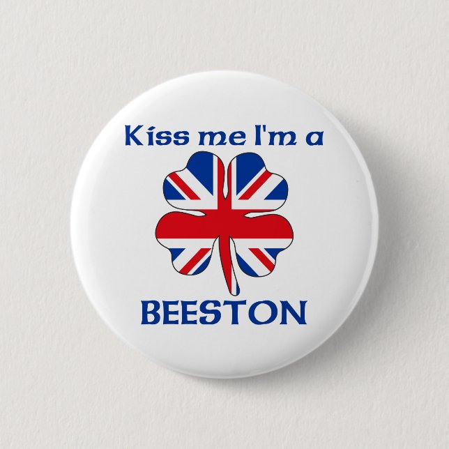 Personalisierte Briten küssen mich, den ich Button (Vorderseite)
