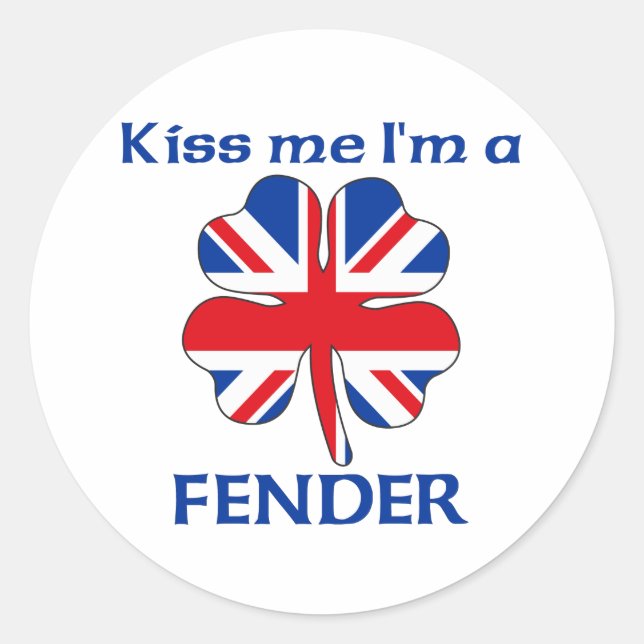 Personalisierte Briten küssen mich, den ich Fender Runder Aufkleber (Vorderseite)