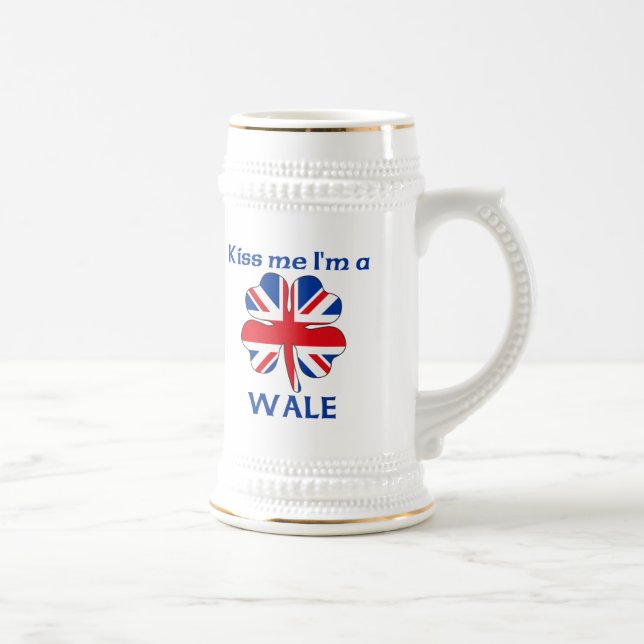 Personalisierte Briten küssen mich, den ich Wale Bierglas (Rechts)