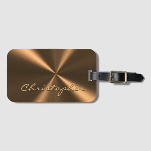 Personalisierte Bronze-Metallische Radialtextur Gepäckanhänger