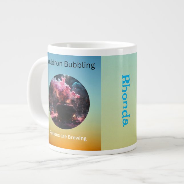 Personalisierte Bubbling Cauldron Jumbo-Tasse (Vorderseite Links)