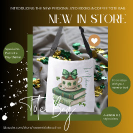 Personalisierte Bücher, Kaffee & Kleeblatts Totbeu Tragetaschen Mit Langen Trägern