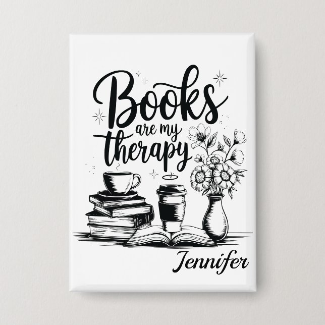 Personalisierte Bücher sind mein Therapie-Bücherwü Button (Vorderseite)