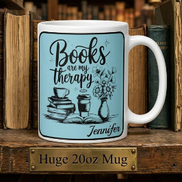 Personalisierte Bücher sind mein Therapie-Bücherwu Jumbo-Tasse
