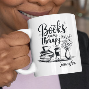 Personalisierte Bücher sind mein Therapie-Bücherwu Kaffeetasse
