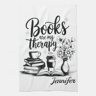 Personalisierte Bücher sind mein Therapie-Buchwürm Geschirrtuch