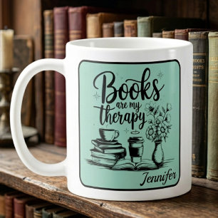 Personalisierte Bücher sind mein Therapie-Buchwurm Kaffeetasse