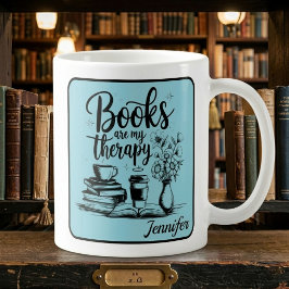 Personalisierte Bücher sind mein Therapie-Buchwürm Kaffeetasse