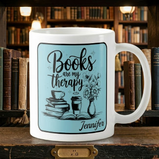 Personalisierte Bücher sind mein Therapie-Buchwürm Kaffeetasse