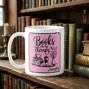 Personalisierte Bücher sind meine Therapie Buchwür Kaffeetasse