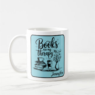 Personalisierte Bücher sind meine Therapie Buchwür Kaffeetasse