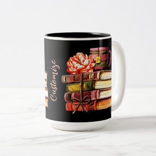 Personalisierte Bücher und Tee Zweifarbige Tasse