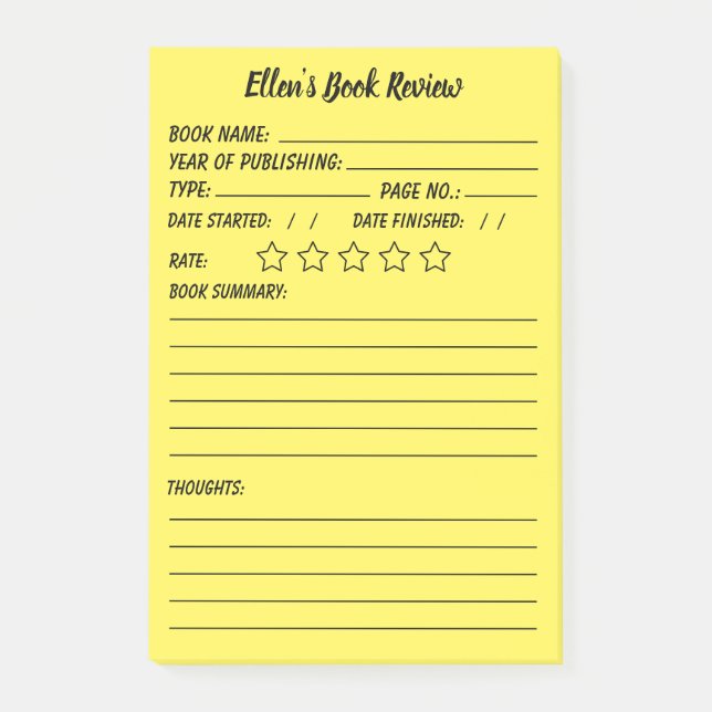 Personalisierte Buchprüfung & Infonachrichten Post-it Klebezettel (Vorderseite)