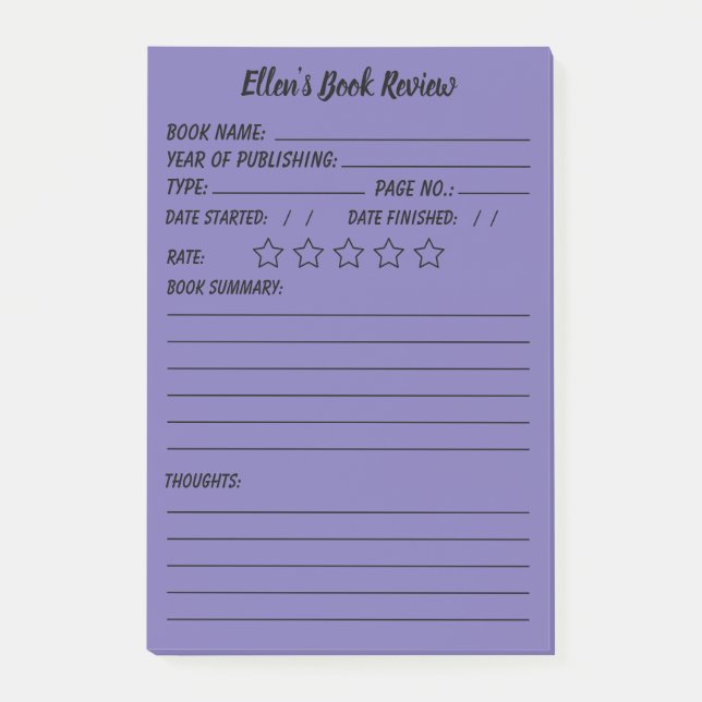 Personalisierte Buchprüfung und Info-Hinweise Post-it Klebezettel (Vorderseite)