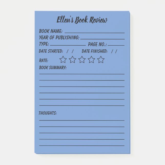 Personalisierte Buchprüfung und Info-Hinweise Post-it Klebezettel (Vorderseite)