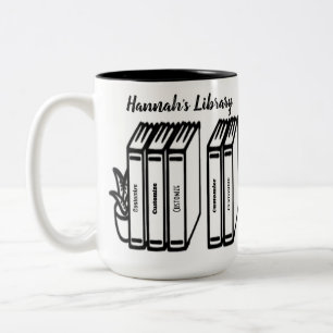 Personalisierte Buchtitel Zweifarbige Tasse