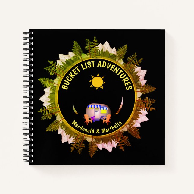 Personalisierte BUCKET LIST-ABENTEUER Notizbuch (Vorderseite)