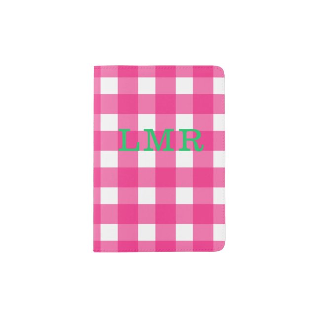 Personalisierte Buffalo-Karo-Monogramm-Passport-Ab Passhülle (Vorderseite)