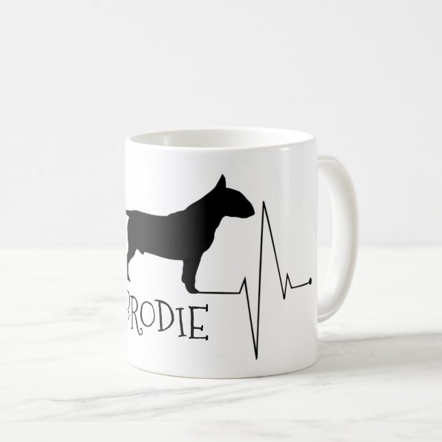 Personalisierte Bull Terrier Liebe Mein Hund Herzs Tasse (VorderseiteRechts)