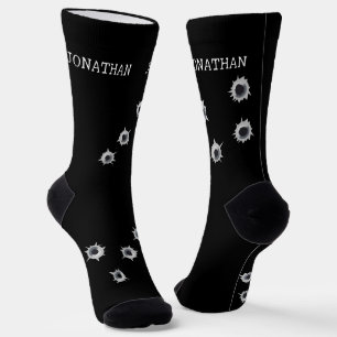 Personalisierte Bullet Hole Shooters Socken