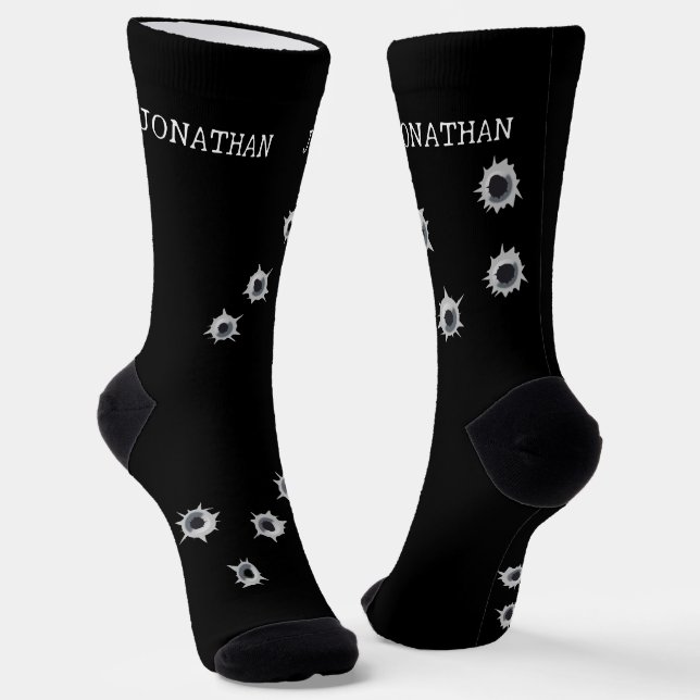 Personalisierte Bullet Hole Shooters Socken (Gewinkelt)