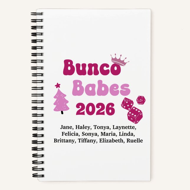 Personalisierte Bunco-Babe  Notizbuch (Vorderseite)