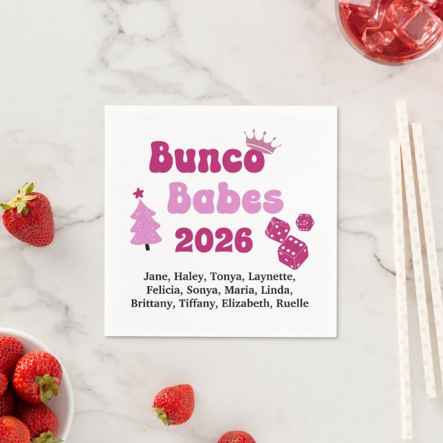Personalisierte Bunco-Babe  Serviette (Beispiel)
