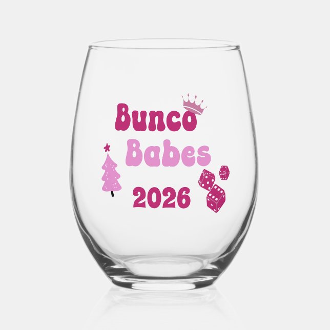 Personalisierte Bunco-Babe  Weinglas Ohne Stiel (Rückseite)