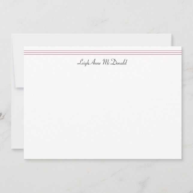 Personalisierte Bunny & Hearts Stationary Card Mitteilungskarte (Vorderseite)