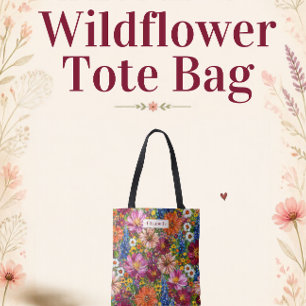 Personalisierte Bunte Wildblumen Blumen-Tasche