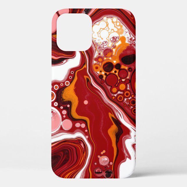 Personalisierte Burgund White Digital Fluid Art Case-Mate iPhone Hülle (Rückseite)