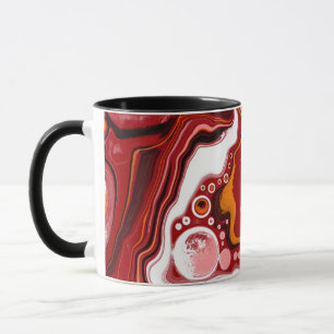 Personalisierte Burgund White Digital Fluid Art Tasse