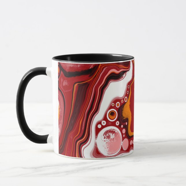 Personalisierte Burgund White Digital Fluid Art Tasse (Links)