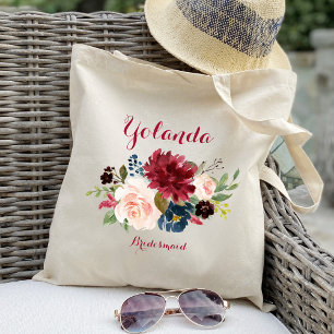 personalisierte Burgundy Bridesmaid Hochzeitsgesch Tragetasche